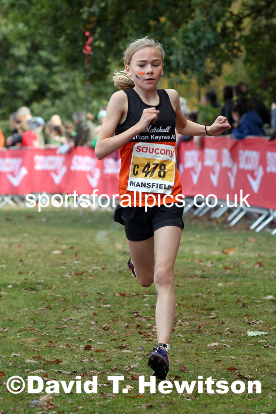 Girls under-13s 2021 National Cross Country Relays, Berry Hill Park, Mansfield. Photo: David T. Hewitson/Sports for All Pics